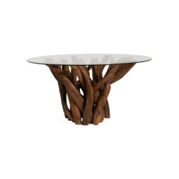 Whinfell Round Dining Table 160cm, Round, Brown Glass - Barker & Stonehouse - thumbnail 3