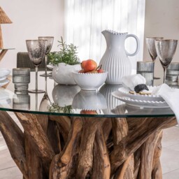 Whinfell Round Dining Table 160cm, Round, Brown Glass - Barker & Stonehouse - thumbnail 4