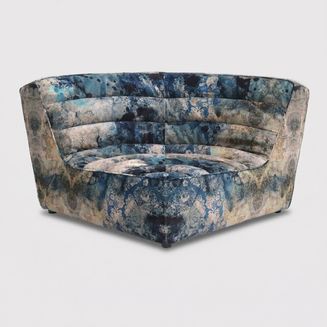 Timothy Oulton Shabby Sectional Corner Modular Sofa, Blue Fabric - Barker & Stonehouse - image 1
