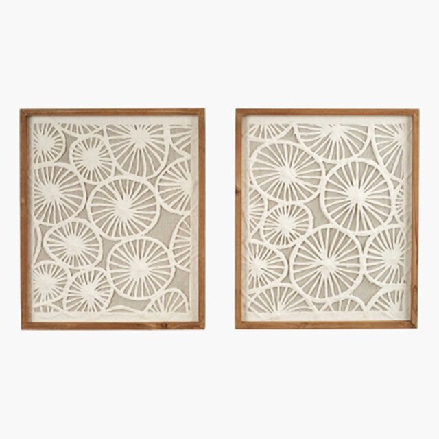 Set of 2 Paper Cut Out Wall Art, Neutral - Barker & Stonehouse - image 1
