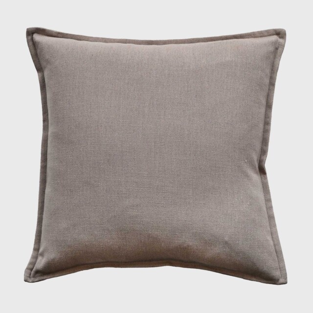 Taupe Border Cushion, Square Polyester - Barker & Stonehouse