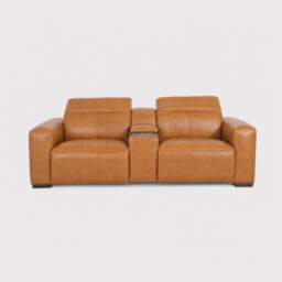 Winston Power Recliner Sofa With Centre Console Deluxe 2, Brown Leather - Barker & Stonehouse - thumbnail 1
