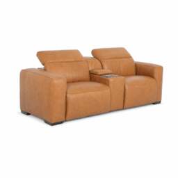 Winston Power Recliner Sofa With Centre Console Deluxe 2, Brown Leather - Barker & Stonehouse - thumbnail 4
