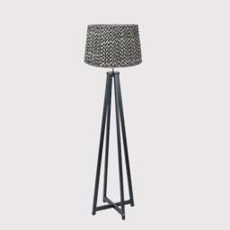 Tapered Chevron Floor Lamp, Black Wood - Barker & Stonehouse