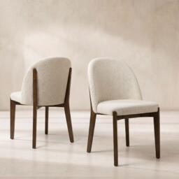 Sumida Dining Chair - Solid Wood Walnut Finish, Neutral - Barker & Stonehouse