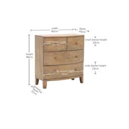 Lewes 4 Drawer Chest, Wood - Barker & Stonehouse - thumbnail 4