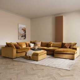 Alaska 2 Seater with 1 Arm Left Modular Sofa, Orange Fabric - Barker & Stonehouse - thumbnail 2
