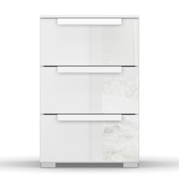 Frans 3 Drawer Bedside Table, White Wood - Barker & Stonehouse - thumbnail 2