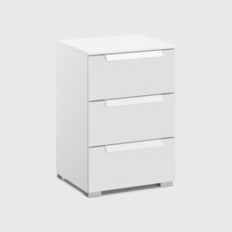 Frans 3 Drawer Bedside Table, White Wood - Barker & Stonehouse - thumbnail 4