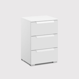 Frans 3 Drawer Bedside Table, White Wood - Barker & Stonehouse