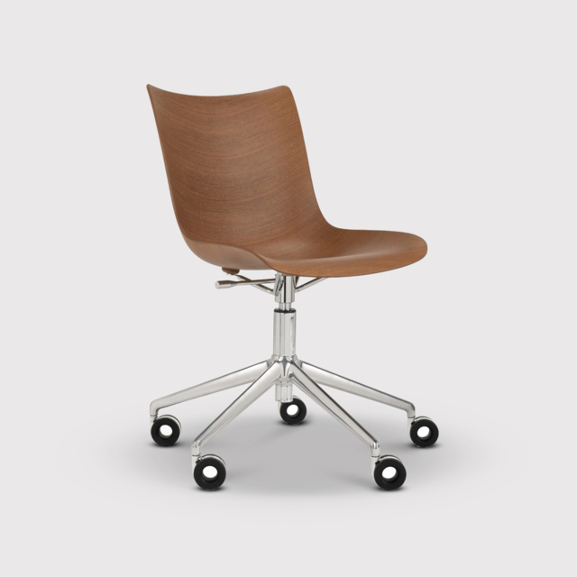 Kartell P/Wood 2020 Office Chair, Brown - Barker & Stonehouse - image 1