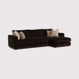 Bosham Large Chaise Corner Sofa Rhf-Witton Bournville, Brown Fabric - Barker & Stonehouse - thumbnail 1