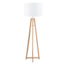 Natural Wood Tapered Floor Lamp, White - Barker & Stonehouse - thumbnail 1