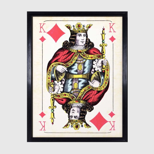 Timothy Oulton Cards Konig Diamonds Art, Red Wood - Barker & Stonehouse - image 1