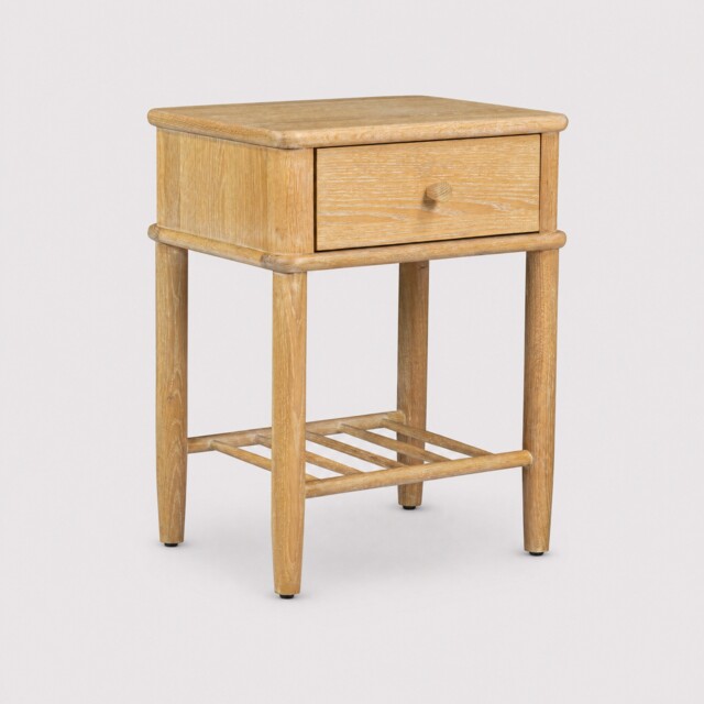 Valla 1 Drawer Bedside Table, Brown Oak - Barker & Stonehouse - image 1