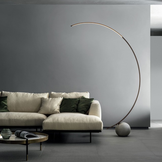 Bontempi Circle Floor Lamp, Round, Grey Metal - Barker & Stonehouse - image 1