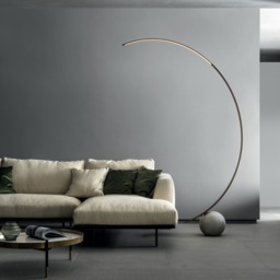 Bontempi Circle Floor Lamp, Round, Grey Metal - Barker & Stonehouse