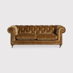 Highgrove 3 Seater Sofa, Gold Fabric - Barker & Stonehouse - thumbnail 1
