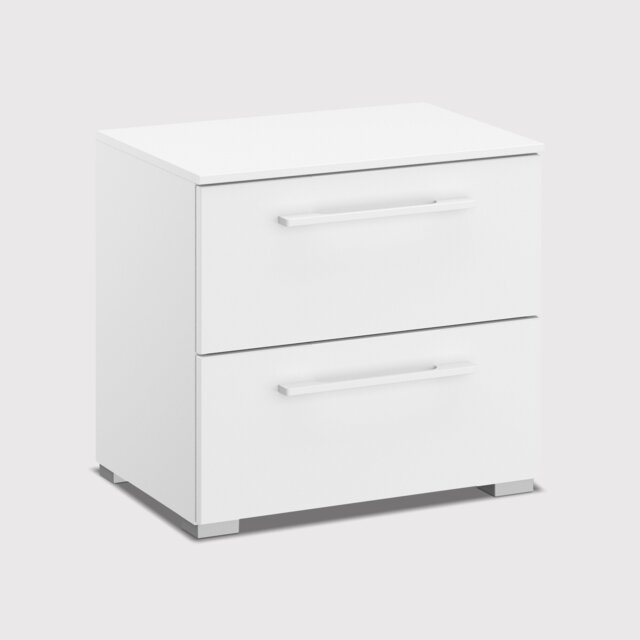 Kacey 2 Drawer Bedside Table, White Wood - Barker & Stonehouse - image 1