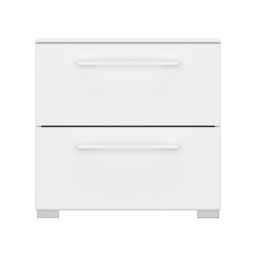Kacey 2 Drawer Bedside Table, White Wood - Barker & Stonehouse - thumbnail 2