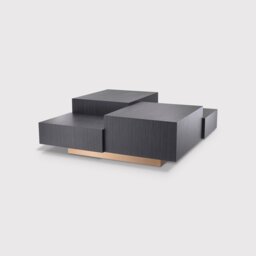 Eichholtz Nerone Coffee Table Charcoal Grey Oak Veneer, Black Wood - Barker & Stonehouse