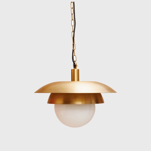 Brass Dome Pendant Light, Gold Metal - Barker & Stonehouse