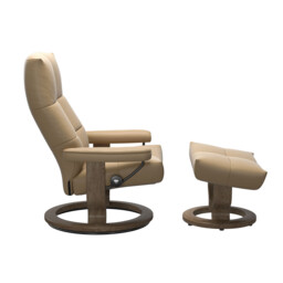 Stressless David Medium Classic Recliner Chair & Footstool Leather - Barker & Stonehouse - thumbnail 2