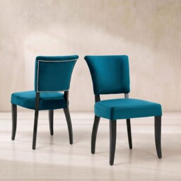 Timothy Oulton Mimi Dining Chair, Teal Velvet - Barker & Stonehouse