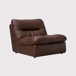 Timothy Oulton Lush Sectional 1 Seater Modular Sofa, Brown Leather - Barker & Stonehouse
