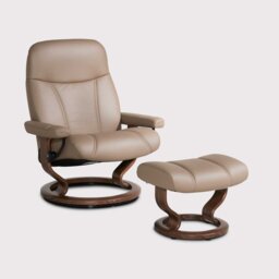Stressless Consul Large Recliner Chair & Stool, Brown Leather - Barker & Stonehouse - thumbnail 1