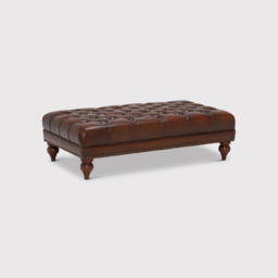 Ullswater Leather Rectangular Footstool, Brown - Barker & Stonehouse - thumbnail 1