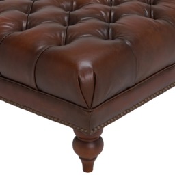 Ullswater Leather Rectangular Footstool, Brown - Barker & Stonehouse - thumbnail 3