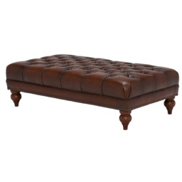Ullswater Leather Rectangular Footstool, Brown - Barker & Stonehouse - thumbnail 4