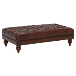 Ullswater Leather Rectangular Footstool, Brown - Barker & Stonehouse - thumbnail 5