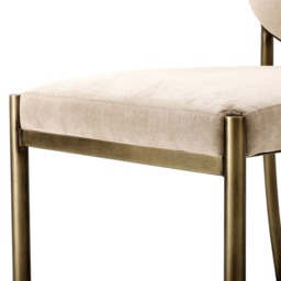 Eichholtz Scribe Dining Chair Dark Brass Greige Velvet, Neutral - Barker & Stonehouse - thumbnail 5