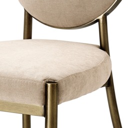 Eichholtz Scribe Dining Chair Dark Brass Greige Velvet, Neutral - Barker & Stonehouse - thumbnail 6