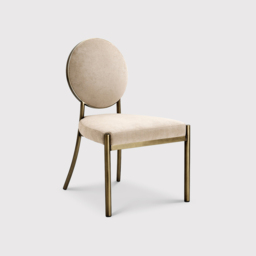 Eichholtz Scribe Dining Chair Dark Brass Greige Velvet, Neutral - Barker & Stonehouse - thumbnail 2