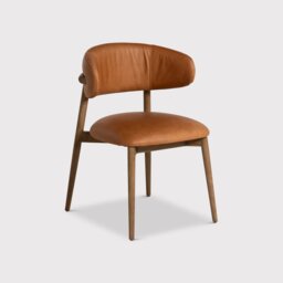 Lexa Dining Chair, Brown Leather - Barker & Stonehouse - thumbnail 2