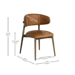 Lexa Dining Chair, Brown Leather - Barker & Stonehouse - thumbnail 6