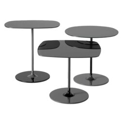 Kartell Thierry Set 3 Side Tables H40+H45+H50 Black Glass - Barker & Stonehouse - thumbnail 4
