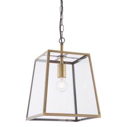 Brass Lantern Pendant Light, Gold Glass - Barker & Stonehouse - thumbnail 2