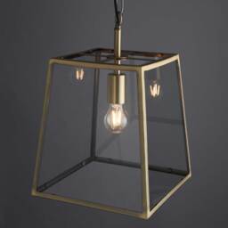 Brass Lantern Pendant Light, Gold Glass - Barker & Stonehouse - thumbnail 3