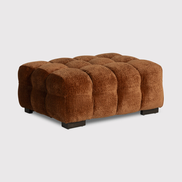 Lenor Textured Fabric Stool, Orange Boucle - Barker & Stonehouse - image 1