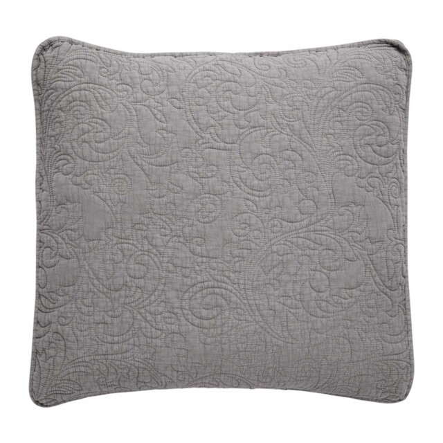 Large Embroidered Grey Cushion, Square - Barker & Stonehouse