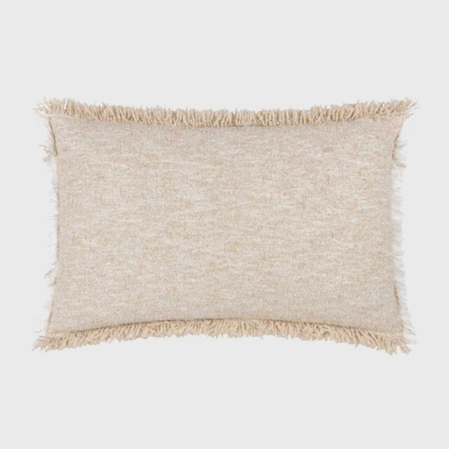 SIESTA FRINGED CUSHION, Square, Neutral Cotton Blend - Barker & Stonehouse