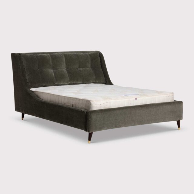 Raul Double Bed Frame, Green Velvet - Barker & Stonehouse