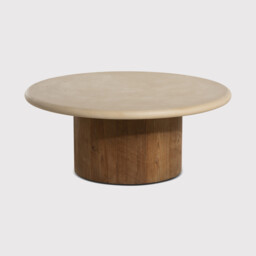 Old Java Panama Round Coffee Table 100X100X40Cm, Round, Brown Stone Effect - Barker & Stonehouse - thumbnail 1
