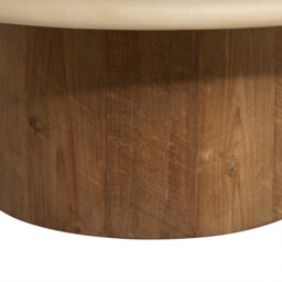 Old Java Panama Round Coffee Table 100X100X40Cm, Round, Brown Stone Effect - Barker & Stonehouse - thumbnail 6