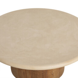 Old Java Panama Round Coffee Table 100X100X40Cm, Round, Brown Stone Effect - Barker & Stonehouse - thumbnail 2
