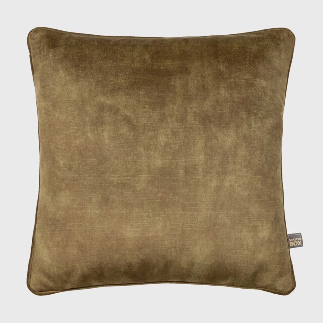 Two Tone Olive & Camel Cushion, Square, Green Polyester - Barker & Stonehouse - image 1